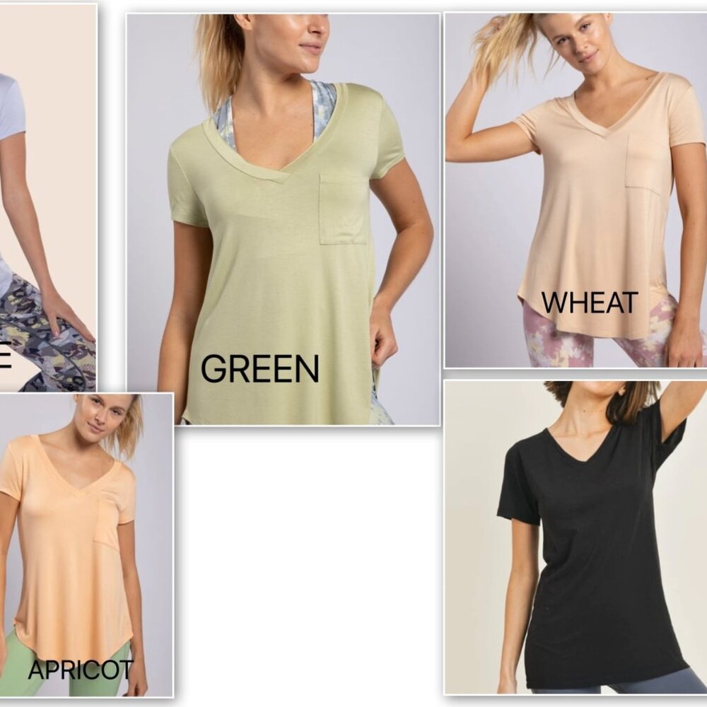 TEES MONO B SIZE LARGE WHEAT ICE GREEN APRICOT LOT OF 4 NEW